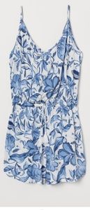 H&M blue floral Romper size small